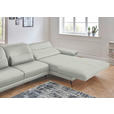 ECKSOFA Rivello in Echtleder Hellgrau  328/193 cm  - Hellgrau/Schwarz, Design, Leder/Metall (328/193cm) - Dieter Knoll