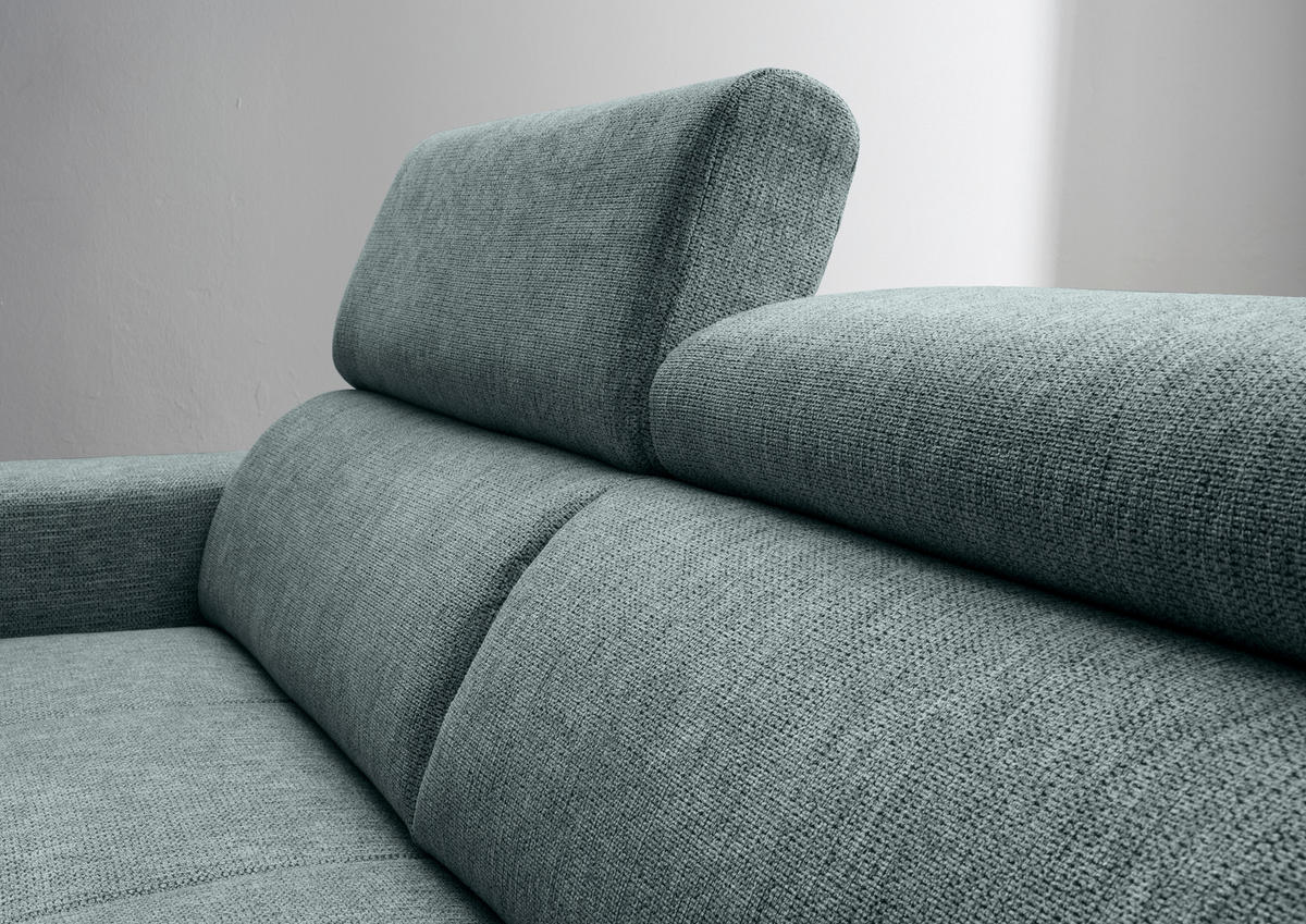 ECKSOFA Chenille  - Schwarz, KONVENTIONELL, Textil/Metall (276/188cm) - Livetastic