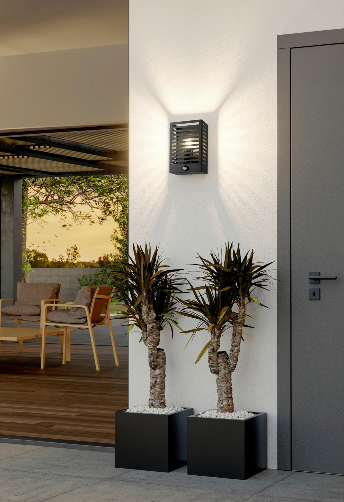 AUßENLEUCHTE 17/10/10 cm  - Schwarz, Design, Metall (17/10/10cm) - Eglo