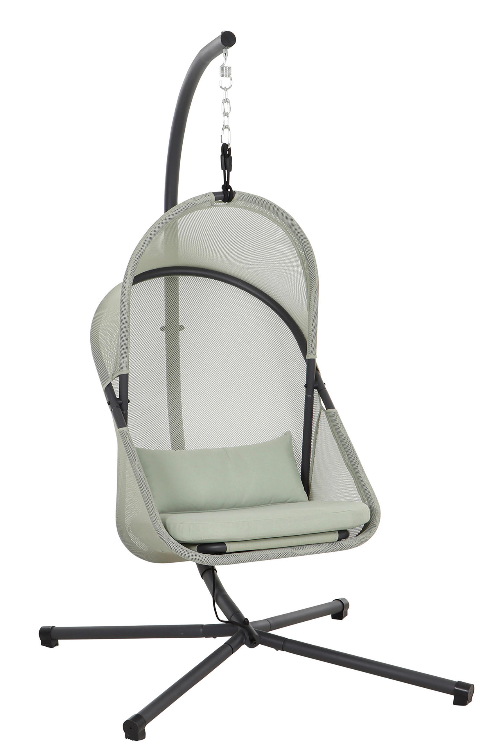 HÄNGESESSEL 123/192/102 cm Stahl  - Anthrazit/Grün, KONVENTIONELL, Kunststoff/Textil (123/192/102cm) - Siena Garden