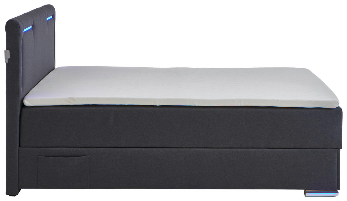 BOXSPRINGOVÁ POSTEĽ, 120/200 cm antracitová - antracitová/strieborná, Design, textil/plast (120/200cm) - Xora