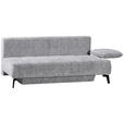 SCHLAFSOFA  in Webstoff Hellgrau  - Hellgrau/Schwarz, Design, Textil/Metall (209-235/90/100cm) - Novel