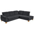 ECKSOFA in Flachgewebe Anthrazit  - Wildeiche/Anthrazit, Natur, Holz/Textil (301/243cm) - Voleo