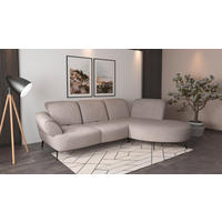 ECKSOFA DANCE E Silberfarben Chenille  - Silberfarben/Schwarz, MODERN, Textil/Metall (313/208cm) - Sit & More