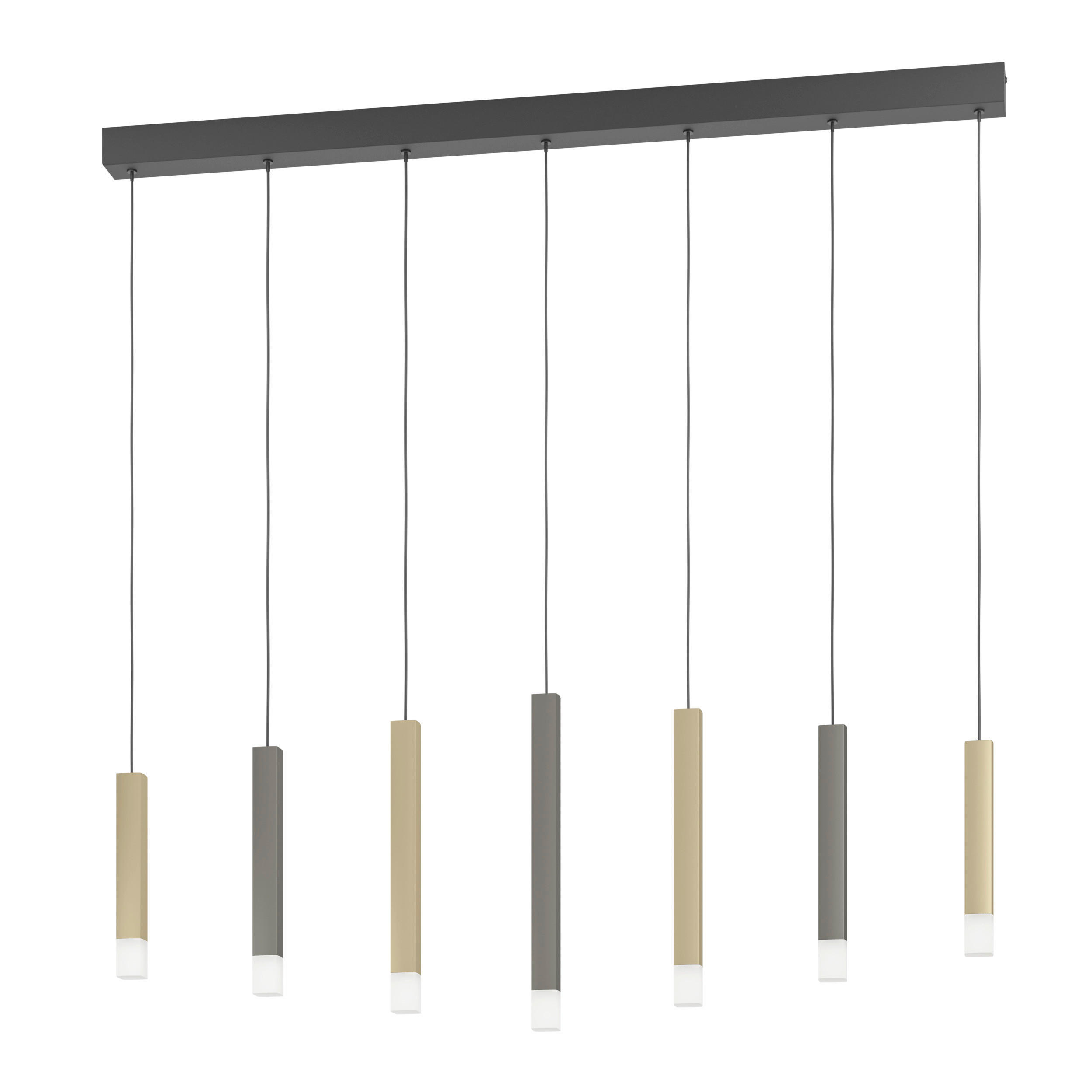 LED-HÄNGELEUCHTE 108/4,5/150 cm  - Goldfarben/Schwarz, Design, Kunststoff/Metall (108/4,5/150cm)