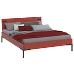 BETT 160/200 cm,  in Koralle  - Koralle/Schwarz, Design, Metall (160/200cm) - Xora