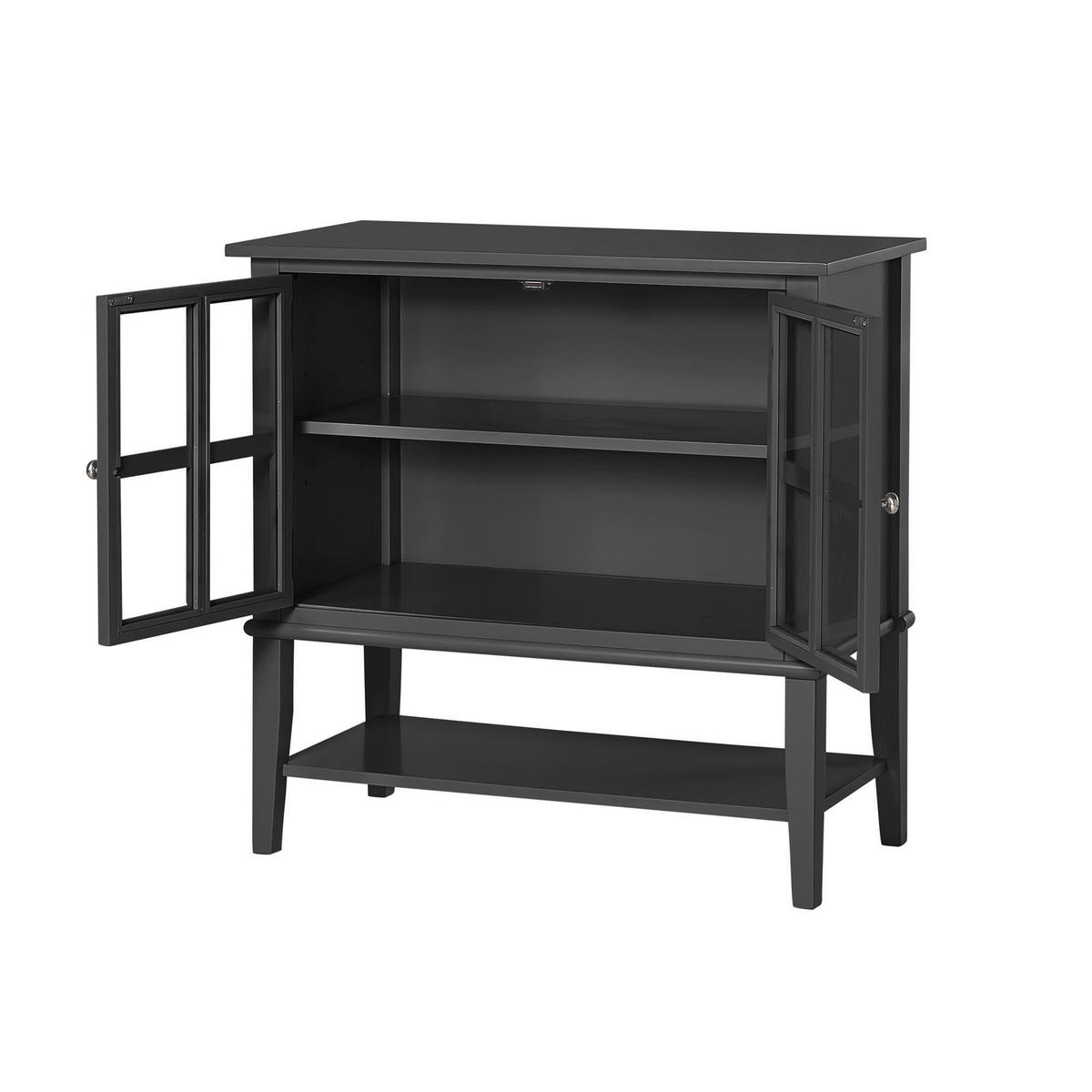 KOMMODE  in 79/77/39 cm  - Silberfarben/Schwarz, Design, Glas/Holz (79/77/39cm) - MID.YOU