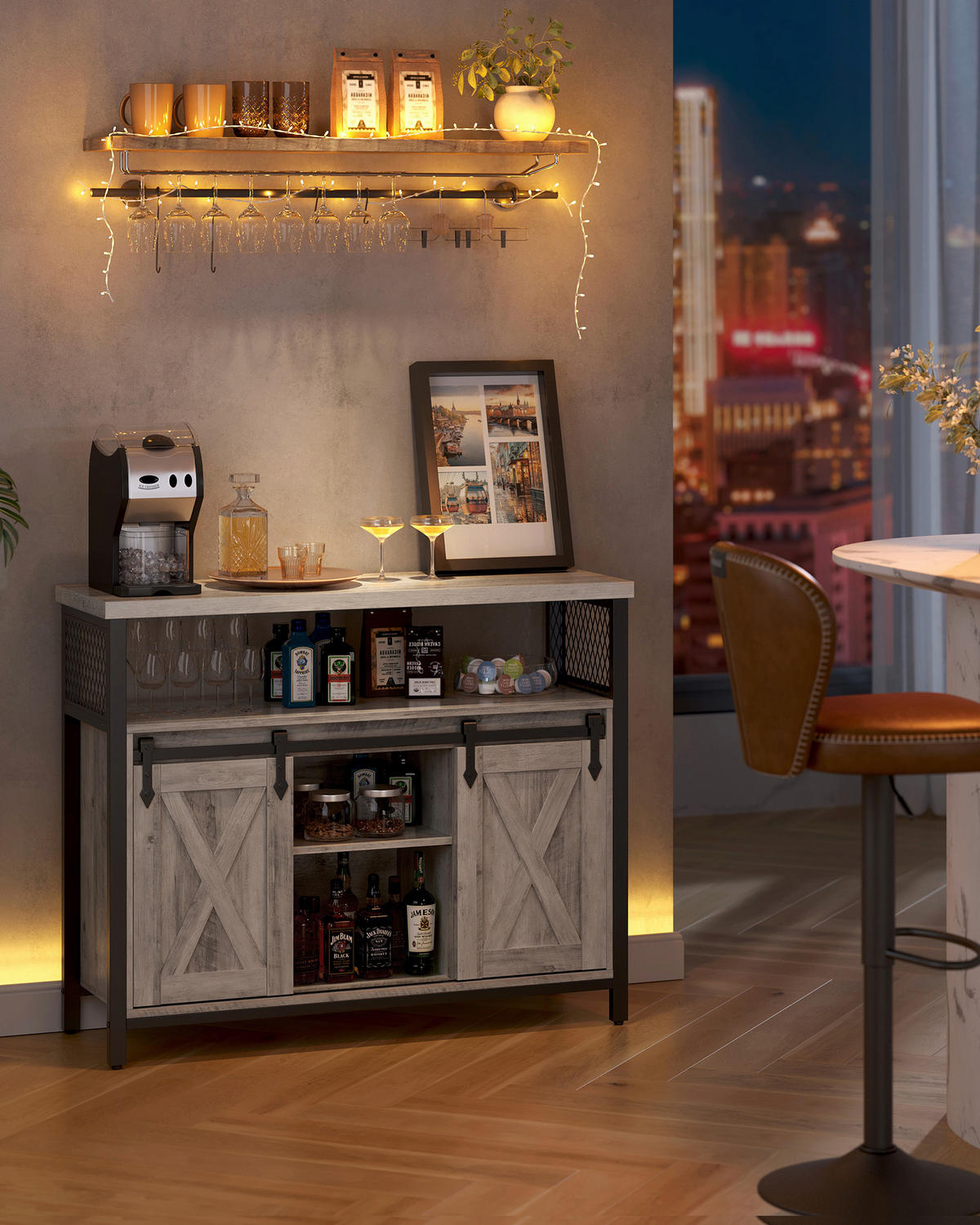 KOMMODE , 100/80/33 cm,  - Graubraun/Schwarz, Trend, Holzwerkstoff/Kunststoff (100/80/33cm) - Boxxx