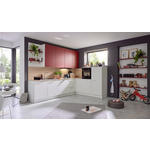 EINBAUKÜCHE   - Eichefarben/Rot, Design, Holzwerkstoff - Dieter Knoll