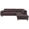 ECKSOFA in Mikrofaser Dunkelbraun  - Eichefarben/Dunkelbraun, Natur, Holz/Textil (273/226cm) - Beldomo System