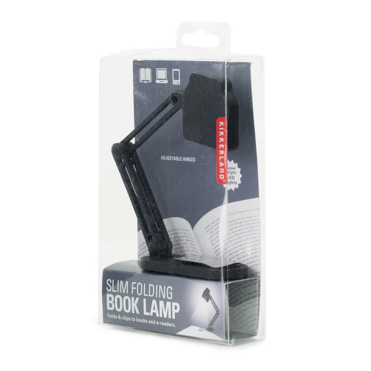 LAMPA ZA ČITANJE - crna, Konvencionalno, plastika (14,5/2,5/7,5cm) - Kikkerland