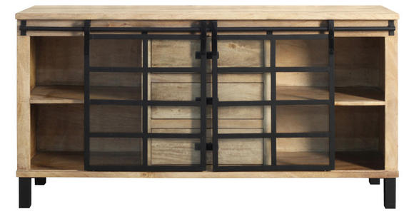 SIDEBOARD 175/90/42 cm  - Graubraun/Schwarz, LIFESTYLE, Glas/Holz (175/90/42cm) - Landscape
