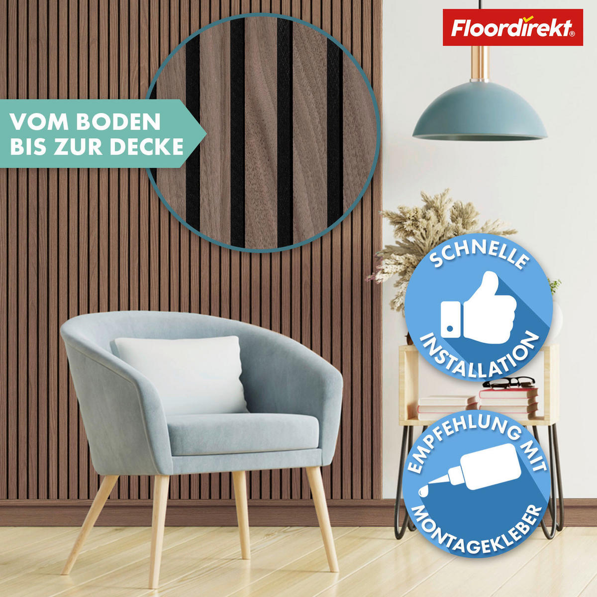 AKUSTIKPANEEL 27/275/2,1 cm  - Walnussfarben, Basics, Holzwerkstoff (27/275/2,1cm) - Floordirekt