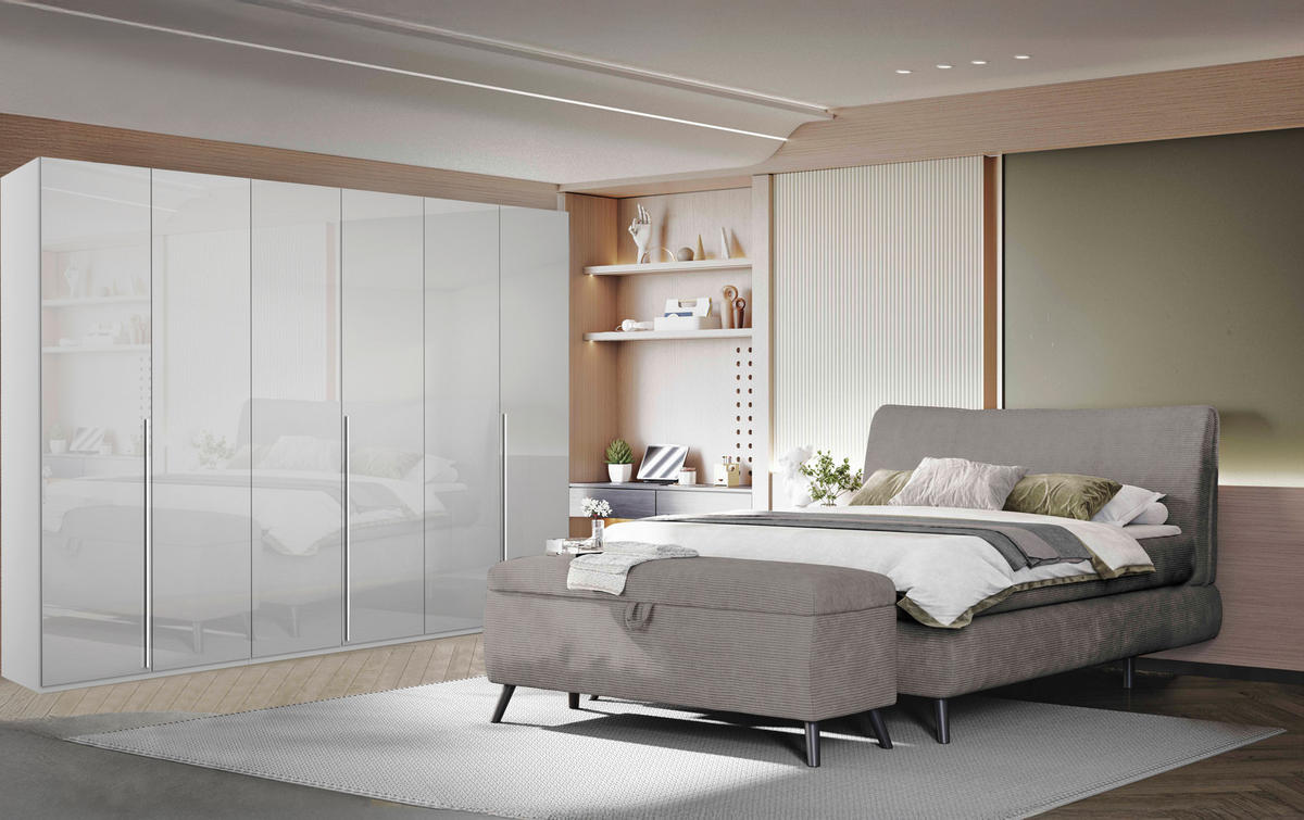 BOXSPRINGBETT 180/200 cm  in Grau  - Schwarz/Grau, Trend, Holz/Textil (180/200cm) - Esposa