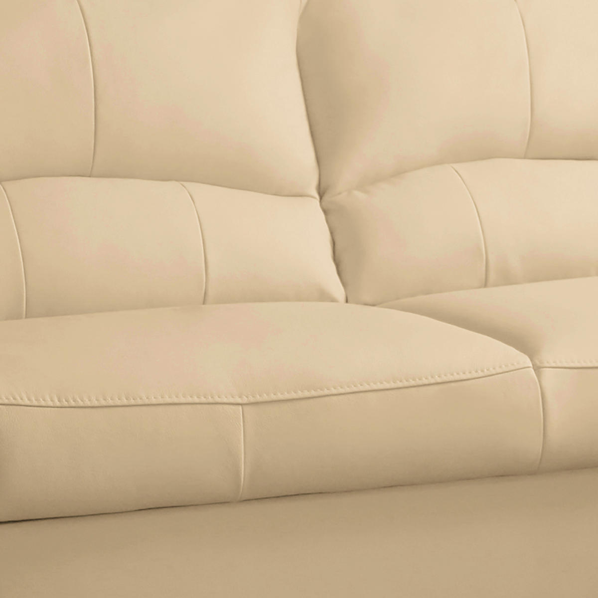 ECKSOFA in Lederlook Echtleder Beige  - Beige/Schwarz, Design, Leder/Kunststoff (227/168cm) - Livetastic