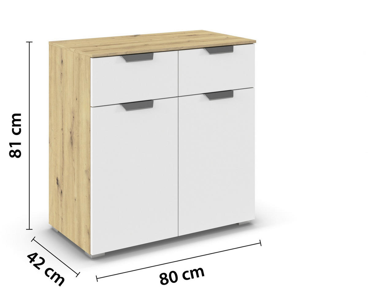 KOMMODE  in 80/81/42 cm  - Chromfarben/Weiß, Design, Holzwerkstoff/Metall (80/81/42cm) - Carryhome