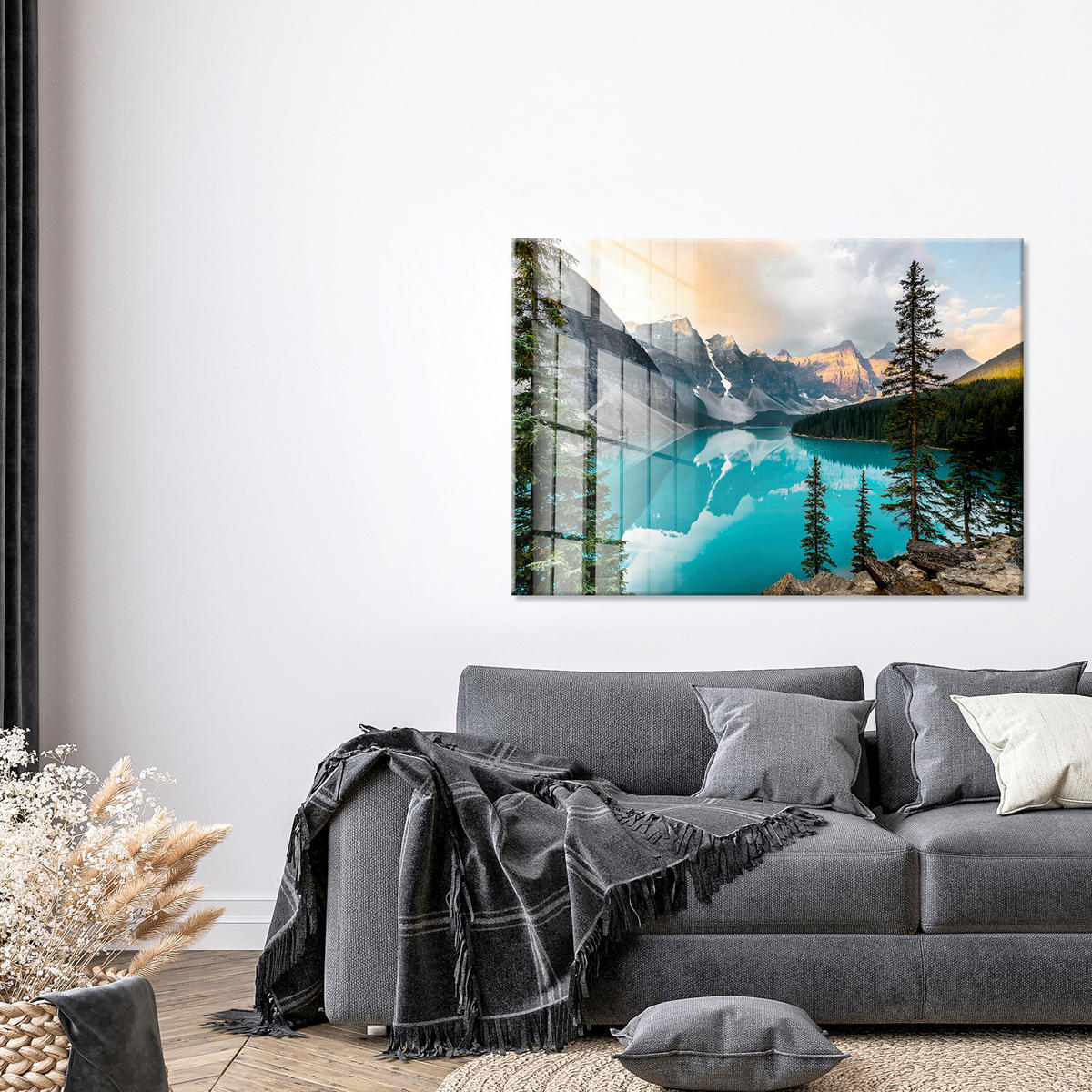 GLASBILD Landschaft & Natur 120/80 cm  - Multicolor, Basics, Glas/Papier (120/80cm)