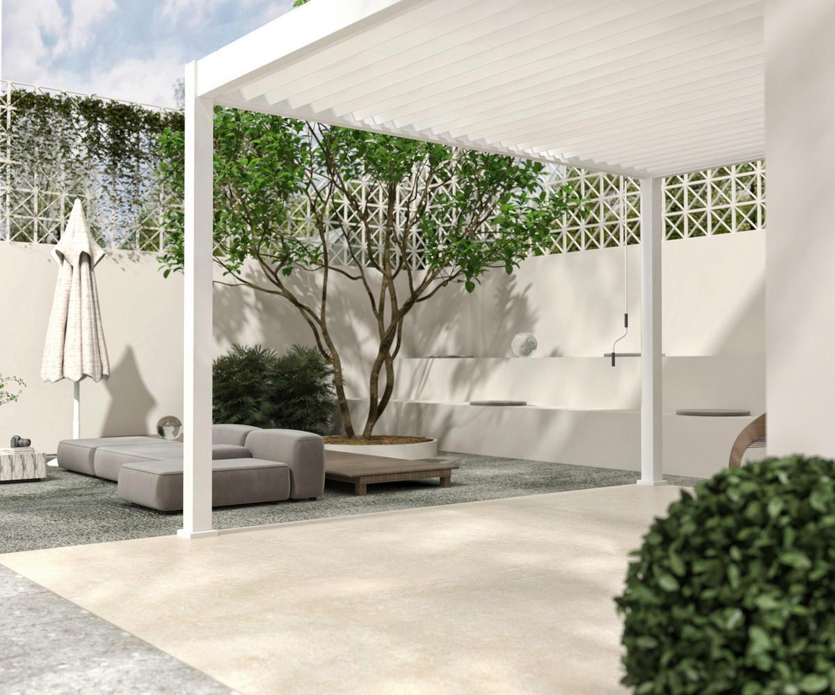 PERGOLA 400/255/300 cm   - Weiß, Basics, Metall (400/255/300cm) - WEIDE