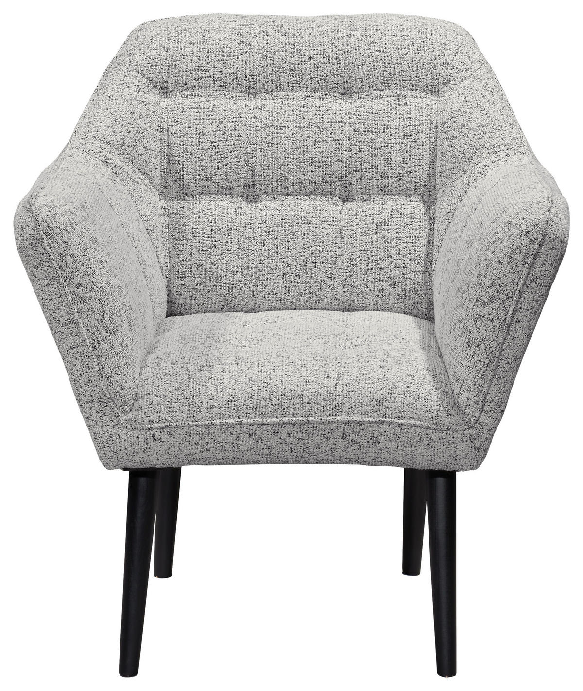 SESSEL in Webstoff Hellgrau  - Hellgrau/Schwarz, Konventionell, Holz/Textil (84/87/70cm) - MID.YOU