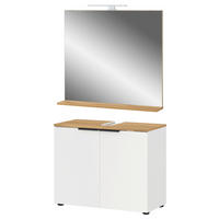 BADEZIMMER 2-teilig  in 76 cm  - Eichefarben/Schwarz, MODERN, Holzwerkstoff/Kunststoff (76cm) - Germania