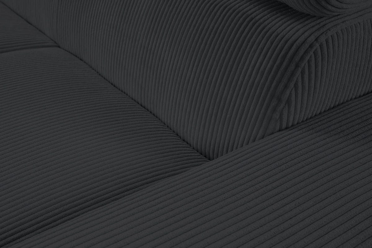 ECKSOFA LARS Anthrazit Cord  - Chromfarben/Anthrazit, Design, Kunststoff/Textil (168/268cm) - Livetastic