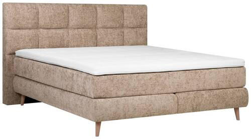 KONTINENTALSÄNG 180/200 cm  i beige  - vit/beige, Klassisk, trä/textil (180/200cm) - Visionight