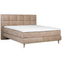 KONTINENTALSÄNG 180/200 cm  i beige  - vit/beige, Klassisk, trä/textil (180/200cm) - Visionight