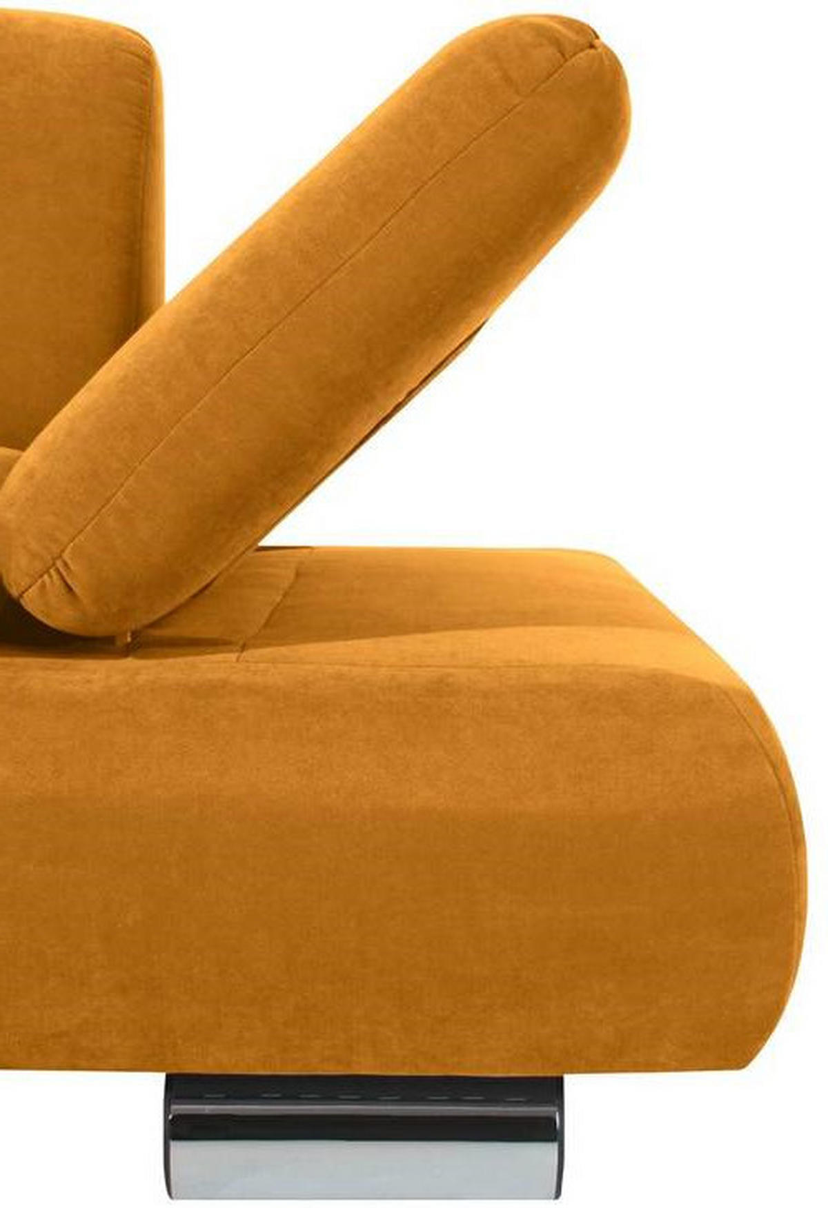 2,5-SITZER Velours Gelb  - Gelb, Design, Textil/Metall (221/76/90cm) - Max Winzer