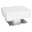 COUCHTISCH in Metall, Holzwerkstoff 60/70/40,5 cm  - Edelstahlfarben/Weiß, Design, Holzwerkstoff/Metall (60/70/40,5cm) - Carryhome