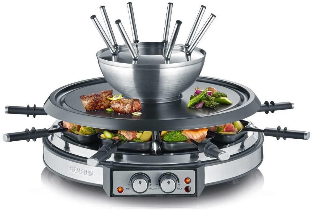 RACLETTE-FONDUE KOMBI - Schwarz, Basics, Kunststoff/Metall (41/43/22cm) - Severin