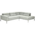 ECKSOFA Grau Flachgewebe  - Chromfarben/Grau, KONVENTIONELL, Textil/Metall (282/224cm) - Hom`in
