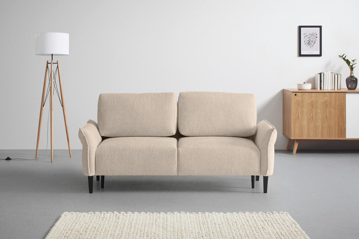 3-SITS SOFFA i vävt tyg beige  - beige/svart, Modern, trä/textil (183/85/92cm) - MID.YOU