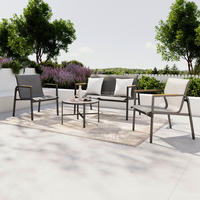 LOUNGEGARNITUR Eisen  - Dunkelgrau/Naturfarben, MODERN, Glas/Kunststoff - Ambia Garden