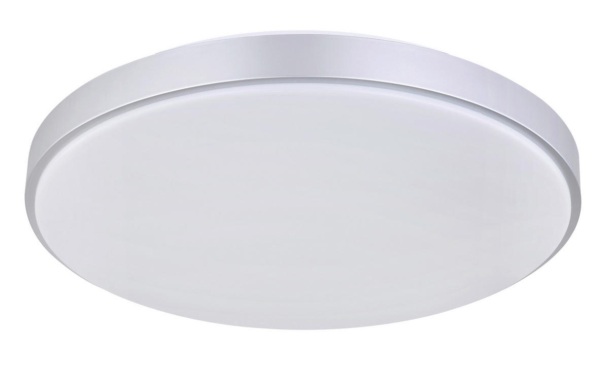 PLAFONIERĂ CU LED - argintiu/alb, Basics, plastic/metal (41/6cm) - Globo
