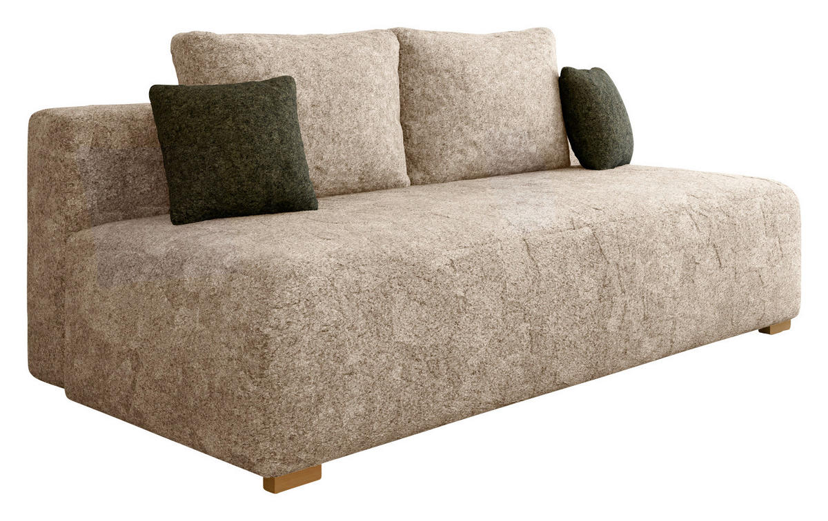 SCHLAFSOFA MOSS Dunkelgrün, Beige  inkl. Rückenkissen, Schlaffunktion, Stauraum  - Dunkelgrün/Beige, Design, Holzwerkstoff/Kunststoff (200/90/100cm) - MID.YOU