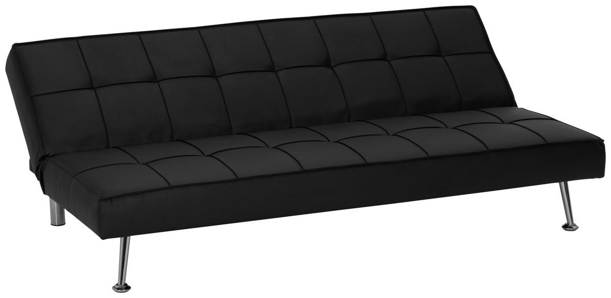 SCHLAFSOFA in Textil Schwarz  - Silberfarben/Schwarz, Basics, Textil/Metall (179/74/91cm) - P & B