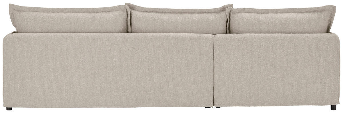 HUSSEN-ECKSOFA in Flachgewebe, Bouclé Beige  - Beige/Schwarz, Trend, Textil/Metall (165/295cm) - Livetastic