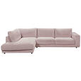 ECKSOFA  in Cord Rosa  224/325 cm  - Schwarz/Rosa, Design, Kunststoff/Textil (224/325cm) - Hom`in