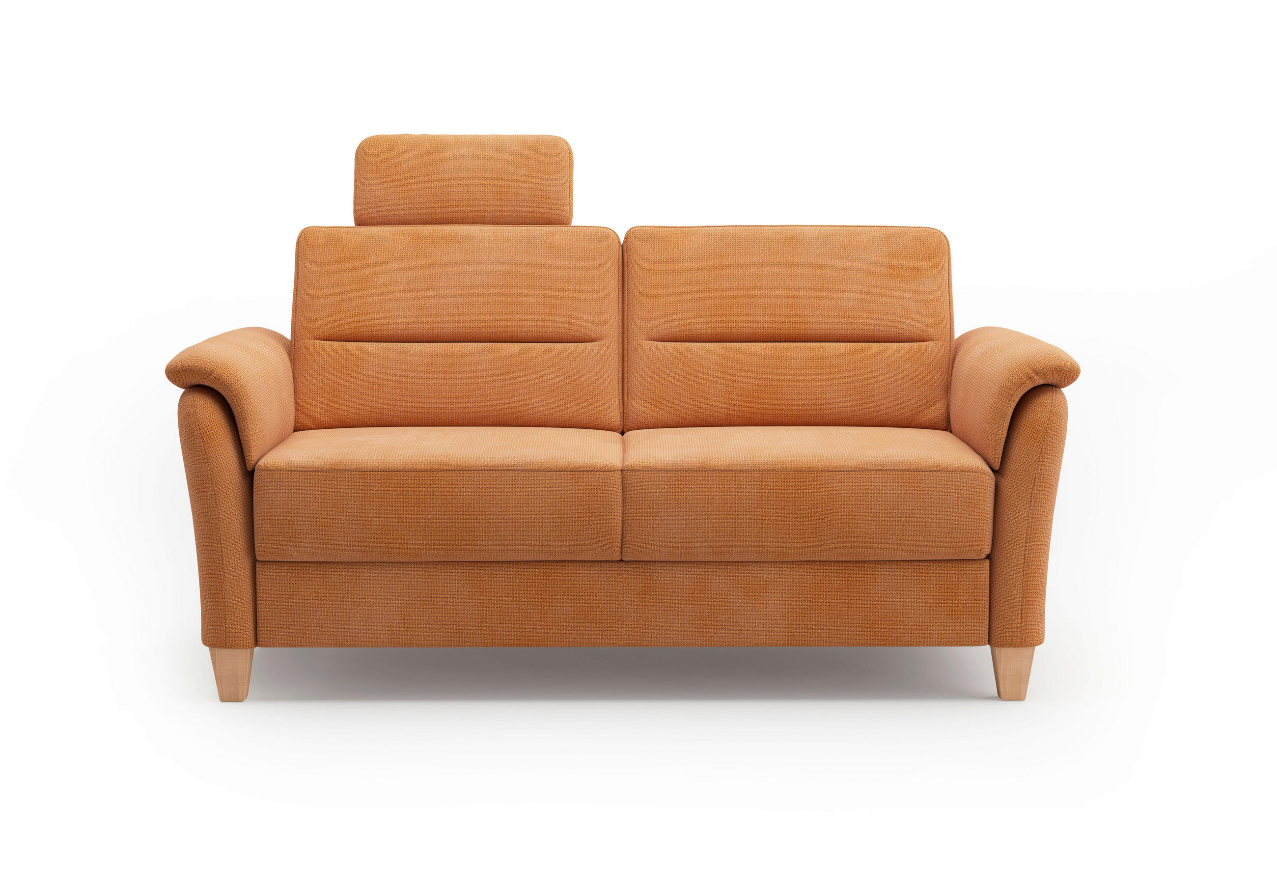 3-SITZER-SOFA Flachgewebe Terracotta  - Eichefarben/Terracotta, KONVENTIONELL, Holz/Textil (179/89/89cm) - Sit & More