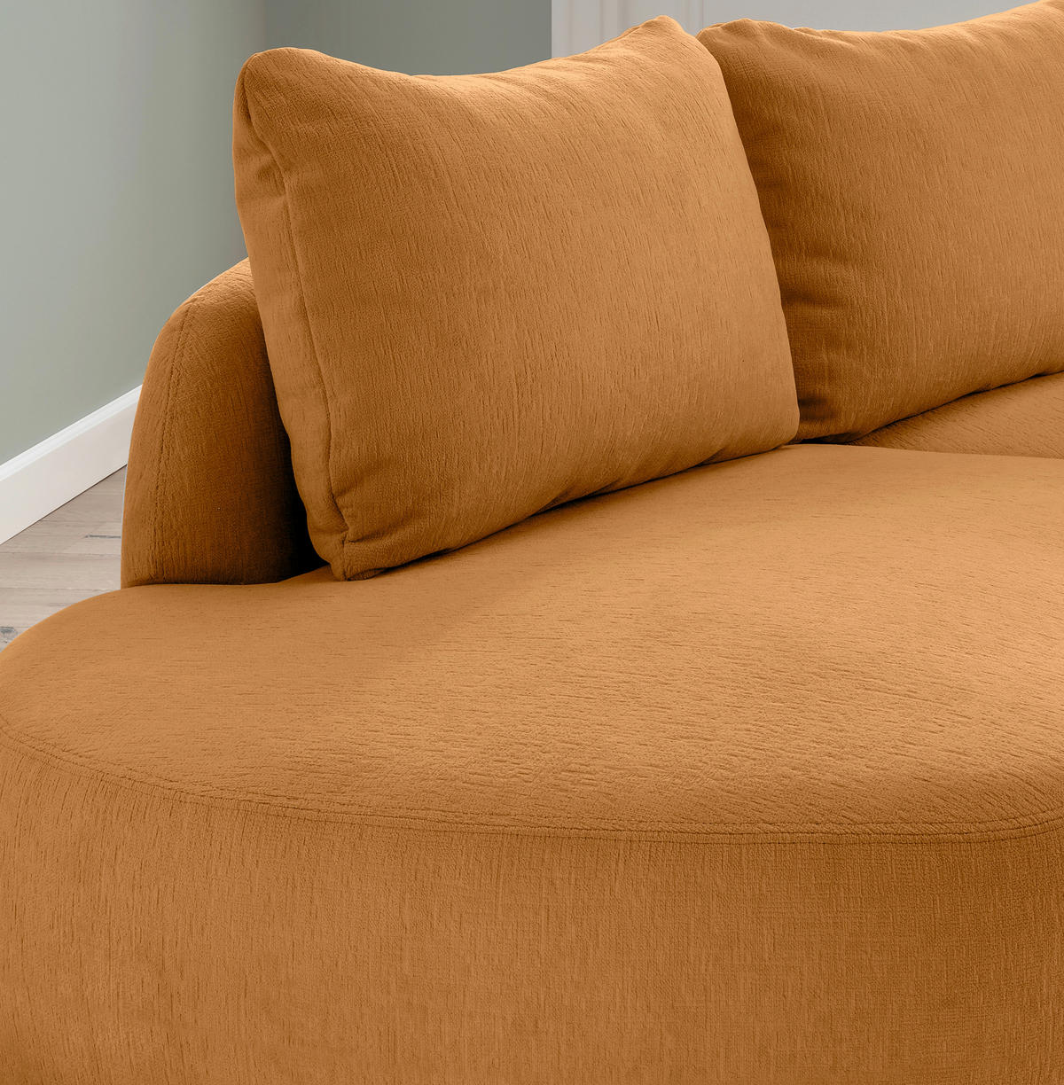 ECKSOFA in Mikrofaser Goldfarben  - Goldfarben/Schwarz, Modern, Kunststoff/Textil (250/139cm) - Livetastic