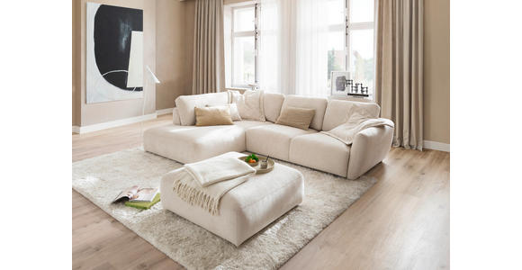 ECKSOFA  in Chenille Naturfarben  224/307 cm  - Schwarz/Naturfarben, KONVENTIONELL, Kunststoff/Textil (224/307cm) - Hom`in