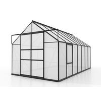 GEWÄCHSHAUSBAUSATZ - Schwarz, Basics, Glas/Metall (257/231,8/445cm)