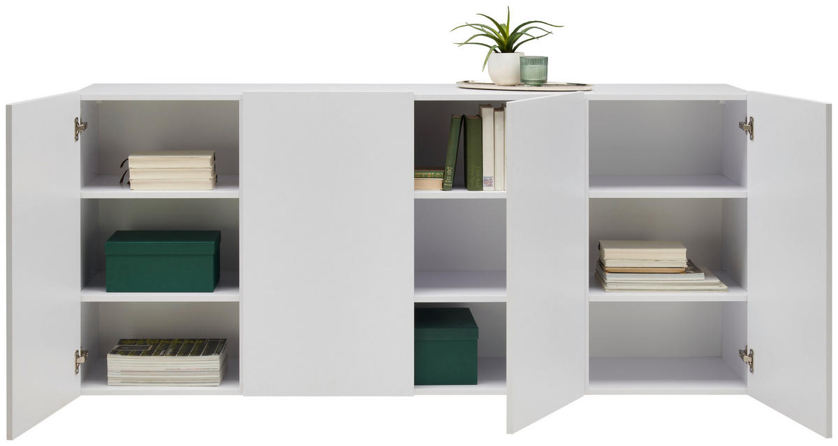 COMODĂ CU UșI 180/80/42 cm  - alb, Modern, material pe bază de lemn (180/80/42cm) - Hom`in