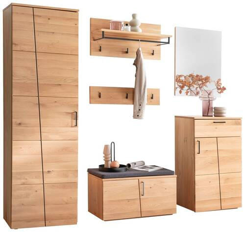 GARDEROBE 7-teilig  in 220/198/40 cm  - Eichefarben/Anthrazit, Natur, Holz/Holzwerkstoff (220/198/40cm)