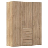 DREHTÜRENSCHRANK 151/197/60 cm,  in Sonoma Eiche, 3 Tür(en)  - Silbereichenfarben/Sonoma Eiche, Design, Holzwerkstoff/Kunststoff (151/197/60cm) - Novel