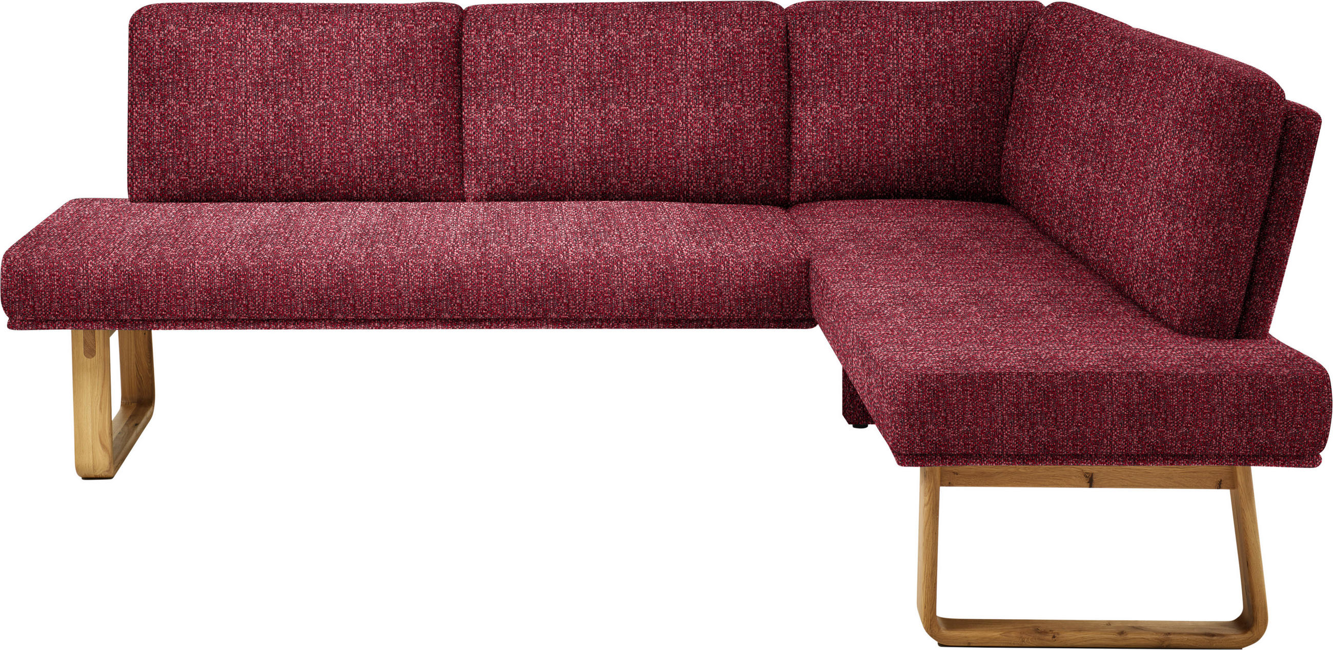 ECKBANK 280/174 cm  in Rot, Eichefarben  - Eichefarben/Rot, Design, Holz/Textil (280/174cm) - Dieter Knoll