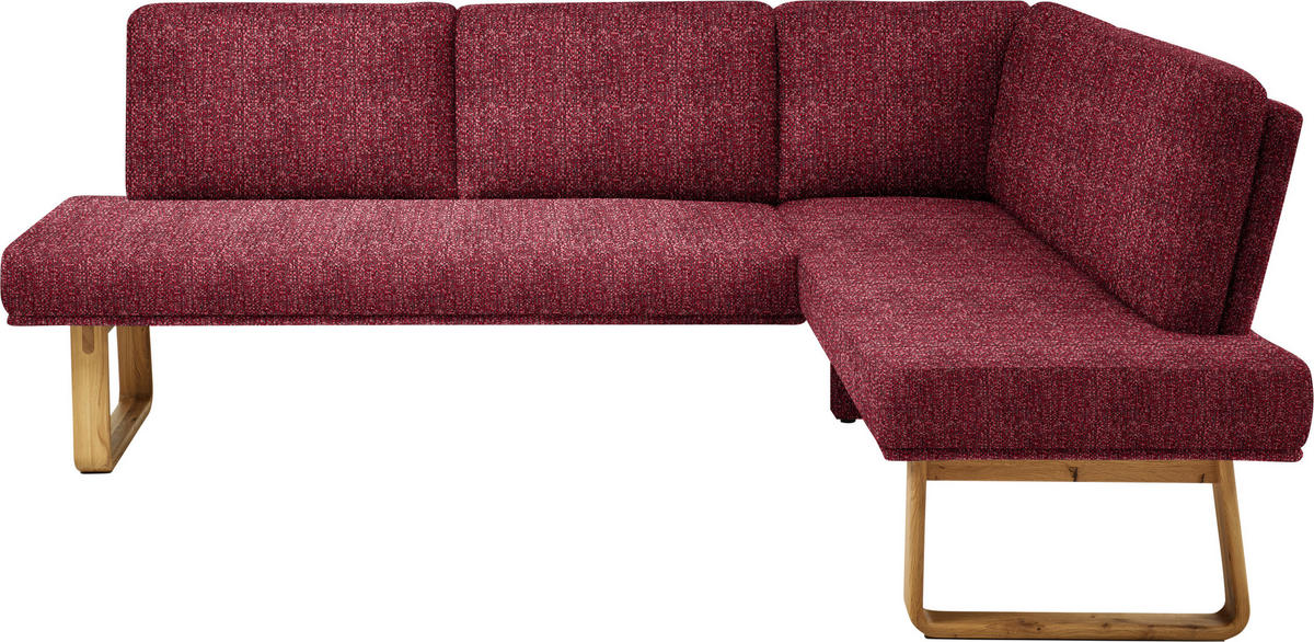 ECKBANK 280/174 cm  in Rot, Eichefarben  - Eichefarben/Rot, Design, Holz/Textil (280/174cm) - Dieter Knoll