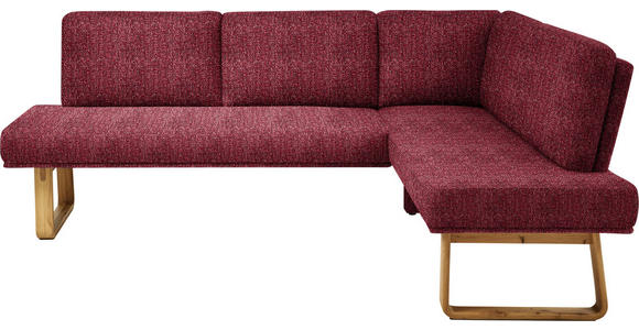 ECKBANK 280/174 cm in Rot, Eichefarben - Eichefarben/Rot, Design, Holz/Textil (280/174cm) - Dieter Knoll