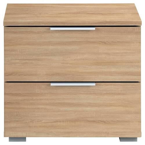 ÉJJELISZEKRÉNY Sonoma tölgy  - Sonoma tölgy/alumínium színű, Modern, faalapú anyag (47/43/42cm) - Rauch Möbel