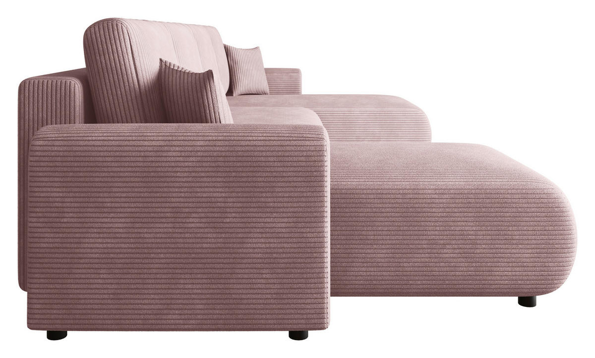 WOHNLANDSCHAFT  in Cord Rosa  - Schwarz/Rosa, KONVENTIONELL, Textil (152/318/152cm) - Xora